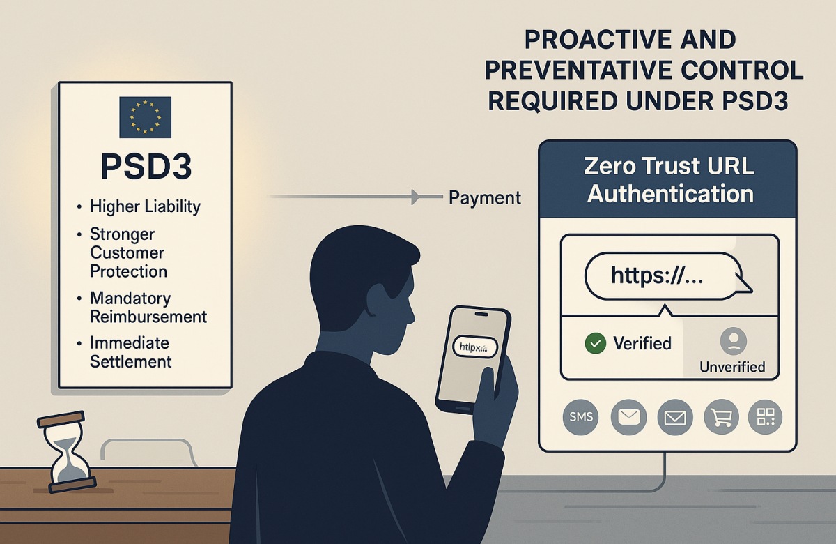  Banks face new liability under PSD3. Phishing drives most fraud. Zero Trust for links is the missing control.